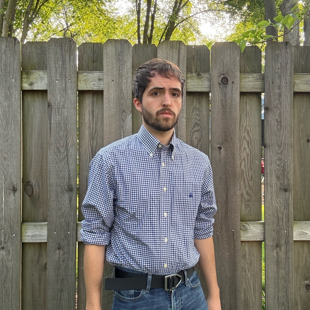 Brooks Brothers Navy Checkered Button Down Shirt - Picture 3 of 6